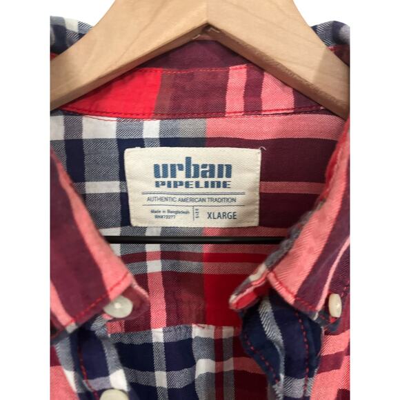 Urban Pipeline Mens Long Sleeve Flannel Button-Down Red Size XL - Picture 4 of 7